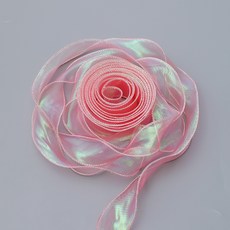 미화부장 오로라 선물 꽃 꽃다발 포장 데코 리본 폭4cm 길이 9m, 로즈레드