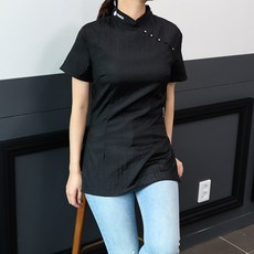 티키마(TIKIMA) 애견미용사 가운 엘바 여성용 블랙 레드