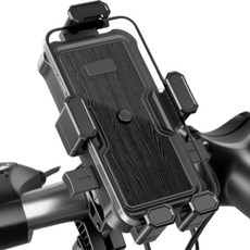 이일영육 360도회전 한손으로 원터치잠금 자전거 바이크 오토바이 휴대폰 거치대, 핸들바, 1개, 클래시블랙