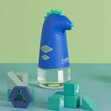 건강한생활 3종캐릭터 자동 거품 손세정기 귀여운 캐릭터 강아지 여우 공룡, 1개, 파랑 공룡