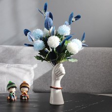 기타 오브제 감성 꽃병 세라믹 빈티지 손모양 화병 선물, 손모양 꽃병