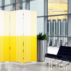 에코팩토리 인테리어 파티션 핸드메이드 라탄 칸막이 공간분리 가벽, [D-대형] 투톤:옐로우 높이150x넓이200cm