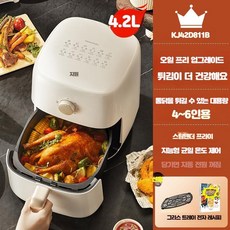 소형에어프라이어 전기오븐 대용량 5L 대용량 전기오븐 에어후라이기, 화이트