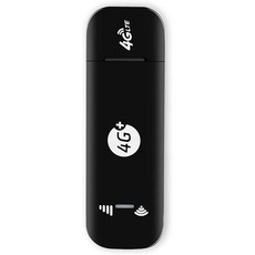 Retemporel 4G LTE USB 모뎀 WiFi 동글 SIM 카드 슬롯 및 TF 슬롯이있는 휴대용 모바일 핫스팟 라우터 작동 미국 버전, 1개, 검은 색