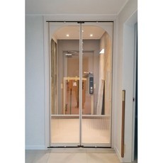 한진시스템 투플립 스윙 도어(2짝플립도어) 현관중문 기획전(1200~1500기준), 블랙, 모루유리, C타입, 1개