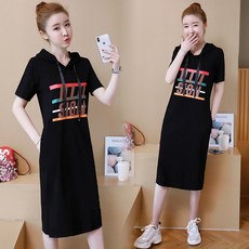 cs mall 여성 빅사이즈 후드 원피스 W1139