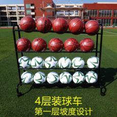 볼캐리어 3부 훈련기계 경기 스틸관 농구대 카트식 볼담는카트 이동 구기, T02-블랙색 바이어스 4단 세트 20개 볼