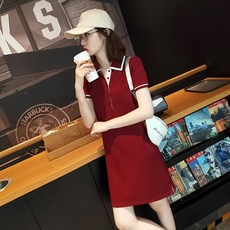 여자 여름 폴로 원피스 캐주얼 스포티