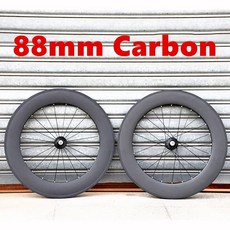 자전거카본휠 탄소 섬유 휠 림 높이 단일 속도 자전거 고정 기어 및 프리휠 픽시 플립, 앞 바퀴, 88mm, 1개