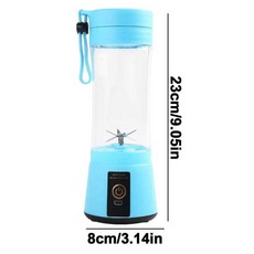 휴대용 착즙기 과일 믹서 병 전기 믹서기 주방 소형 가전 당근 피타야용 주스 마시는 400ml, Blue, 02Blue_01CHINA
