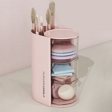 리빙공감 쁘띠쁘띠 화장품 화장솜 퍼프 보관함, 1개, 핑크