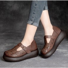 럭키캣소가죽밴딩통굽슈즈