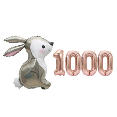 파파 파티 토끼 풍선 생일 파티 숫자 풍선 세트, 토끼 1000, 1세트