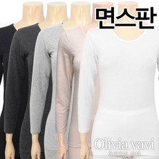 올리비아바비 심플 면스판 9부 내의상의1종(OLG9009)FREE XL - 여성흰색내복