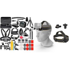 고프로 카메라 키트 여행용 마운트 멀티 Neewer 50 in 1 액션 액세서리 키트 GoPro Hero 12 11 10 9 DJI OSMO 4 3 2 Insta360 X3, 1개