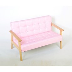 오크 원목 유아소파 의자 사진촬영 1인 2인 13컬러, 핑크 PU 더블 스팟