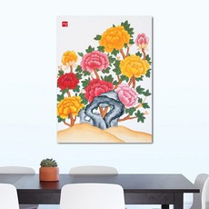 괴석모란도