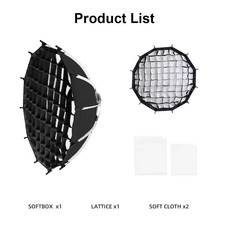 SOONPHO 소프트 박스 보웬스 마운트 허니콤 그리드 디퓨저 Godox 포토 라이트 LED 스튜디오 조명용 65cm 90, 01 Black, 02 65cm