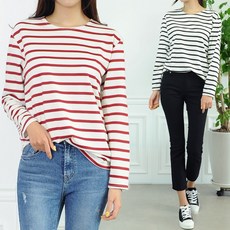 언스타일 돌링 단가라 여성 스트라이프 티셔츠
