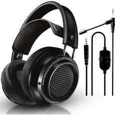 (관부가세별도) Philips Audio Fidelio X2HR Over-Ear Open-Air Headphone 50mm Drivers (Black) + NeeGo Attachable Microphone-B08L8DD2MW, one colorone size