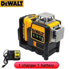 DEWALT 레이저 레벨 녹색 조명 360 도 360 도 12V 리튬 배터리 서라운드 와이어 레벨 3 면 야외 DW089LG, 1) 1 Battery 1 Charger - 미국