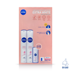 니베아 엑스트라화이트 데오드란트 스프레이 200ml x 2p + 35ml 세트, 1세트