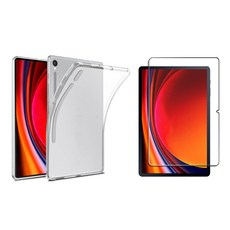 1+1 갤럭시탭S9 FE 플러스 S9플러스 S9울트라 슬림핏 젤리 케이스+강화유리 액정보호필름1장 케이스나라, 반투명, 1개