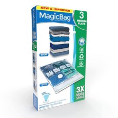 MagicBag Smart Design 인스턴트 스페이스 세이버 보관 - 걸이용 엑스트라 라지 드레스 - 진공 압축 백 2개 세트 - 밀폐 이중 지퍼, 3