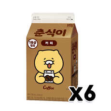 춘식이 커피우유 팩우유 500ml 6개입, 6개, 6개