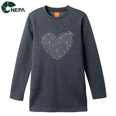 NEPA 네파키즈 여아용 스텔라 맨투맨 원피스 멜란지그레이 KD62801