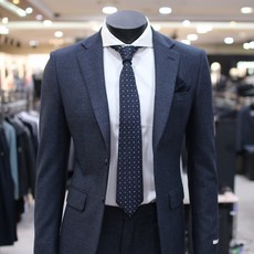 지이크 파렌하이트 소프트짜임 네이비멜런지 3계절 정장 수트