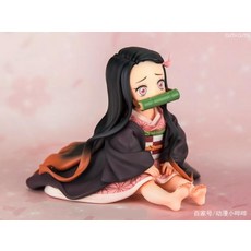 귀멸의 칼날 귀칼 전신 미니 피규어 탄지로 네츠코 젠이츠 이노스케 기둥 귀살대 오니 손바닥 극장판 최상 굿즈, 네츠코은 약 6.5cm 높이입니다.개