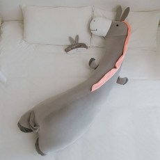 여름 냉감바디필로우 쿠션 애착 죽부인 롱쿠션 쿨 바디필로우 쿨링 긴쿠션 대형배개 안고자는, 그레이 당나귀 양면 뽀글이