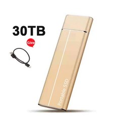 SSD 1TB 2TB 외장 하드 드라이브 타입-C USB3.0 8TB 고속 HD 4TB 저장 장치 pc용 휴대용 플래시 디스크, 35 30TB Gold, 한개옵션1