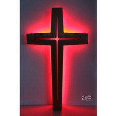 시온몰 LED 강대상용 명품 빛십자가-적색 4자(68x126cm) 십자가