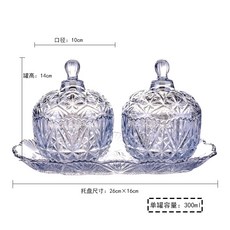 크리스탈 오로라 유리 보석함 악세사리 보관함 소품, 블루