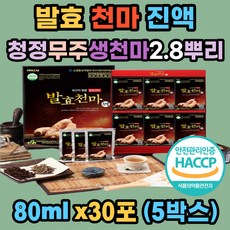 국산 발효 천마 진액 무주 생 2.8뿌리 천마니 식약처 해썹인증 생천마 2.8뿌리 무설탕 배농축액 천연 허브 스테비아 발효 시댁 친정 친지 어르신 부모님 새해 설 명절 효도 방문 선물세트, 5개, 2.4L