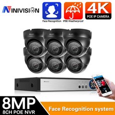 8MP 4K CCTV 보안 카메라 시스템 8CH 4CH 비디오 모니터링 키트 홈 옥외 IP66 방수 IP 카메라 Poe NVR 녹화기, 없다, 영국 플러그, 8CH NVR 6pcs 카메라, 1개