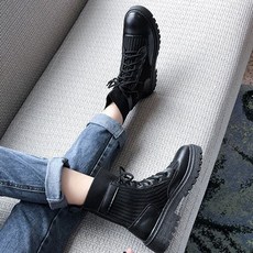 시크덩꼬페이턴트레이스업가보시통굽하프워커힐