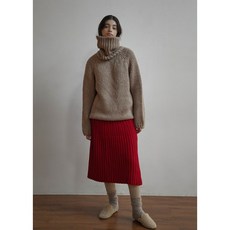 호'메(ho'me) Wool Knit Pleats Color Skirt 울 니트 플리츠 컬러 스커트