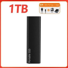 usb3.1연장케이블 메모리 유에스비 외장 SSD 하드 드라이브 1TB 디스크 2TB 고속 USB3.1 모바일 솔리드 스테이트 노트북 맥용, Black-1TB, 2) Black-1TB