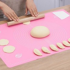 베이킹매트 페이스트리 롤링 반죽용 실리콘 패드 시트 베이킹 매트 피자 반죽 붙지 않는 초대형 몰드 주방 액세서리, 분홍색_26x29, 1개