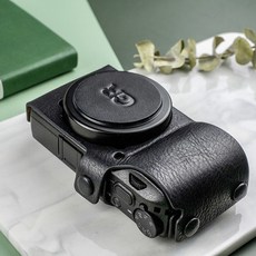 Larry 리코 GR2 GR3 카메라 케이스 수제 가죽 슬리브, GR3 블랙 가죽 케이스