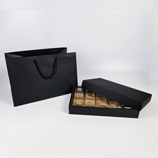 종이쇼핑백 (블랙) 화과자15구용, 1묶음(10개)