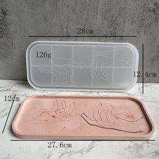보관 트레이 실리콘 금형 콘크리트 시멘트 팔레트 라운드 코, 16.커플 스타일, 1개
