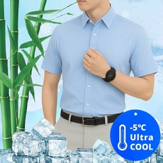 남성 여름 시원한 대나무소재 통기성 청량감 뱀부 스판 반팔 와이셔츠 RFCB2101_3 성 여름 시원한 대나무소재 통기성 청량감 뱀부 반팔 와이셔츠