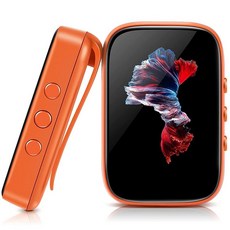 QNGEE345585 32GB Mp3 플레이어 블루투스 스포츠 클립온 음악 달리기 걷기 지원 풀 터치 스크린 FM 라디오 라인 입력 음성 녹음 TF 카드 최대 128GB-블랙, Orange