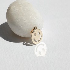 에버링 14K 펜던트 스마일 이모티콘 gold pendant 메달 데일리 여친 선물_PNOV4801