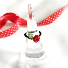 장미꽃 비즈반지 (2color)