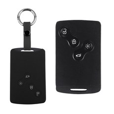 더조은셀러 르노 SM 7 5 3 QM 클리오 호환 스마트키 키링+키홀더 실리콘 케이스 key-32 키홀더, 블랙